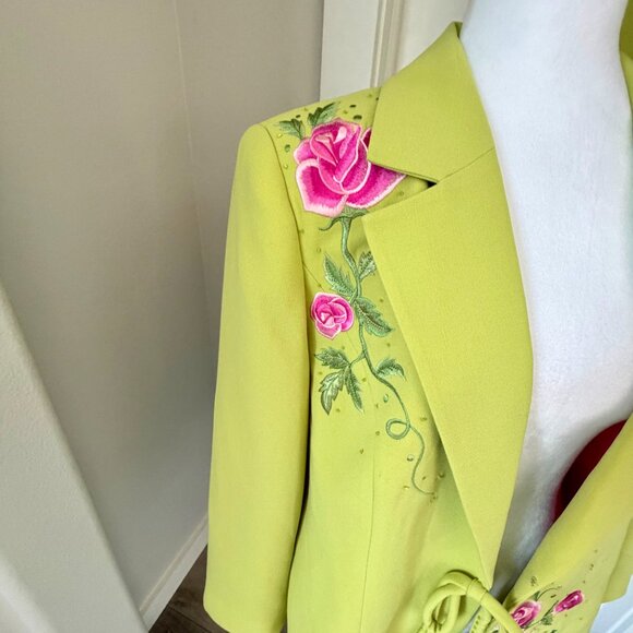 Milano Womens Professional Suit Embroidered Beaded Coat Skirt Office Work READ - Picture 5 of 13